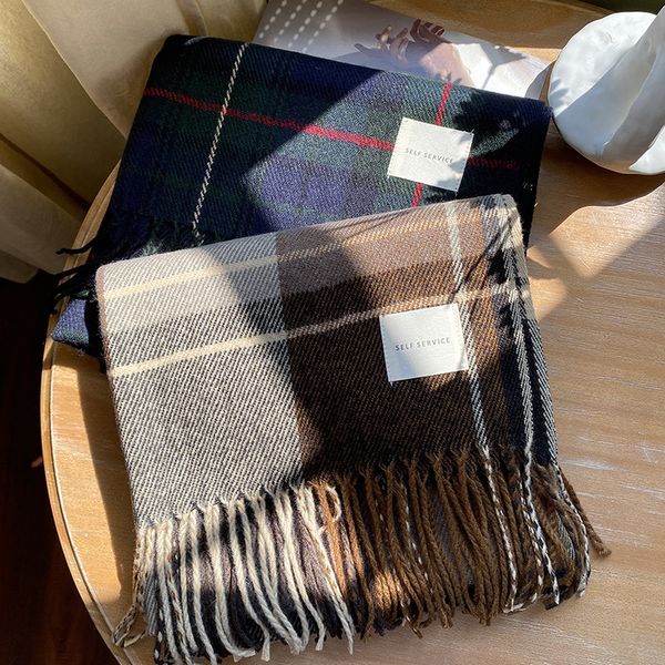 new cashmere scarf for men and women in winter 2020, Blue;gray