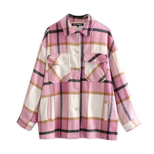 2021 vintage oversized pockets chess woman's jacket fashion long sleeve lapel let outerwear chic 0w98, White;black
2021 vintage oversized pockets chess woman's jacket fashion long sleeve lapel let outerwear chic 0w98, White;black
