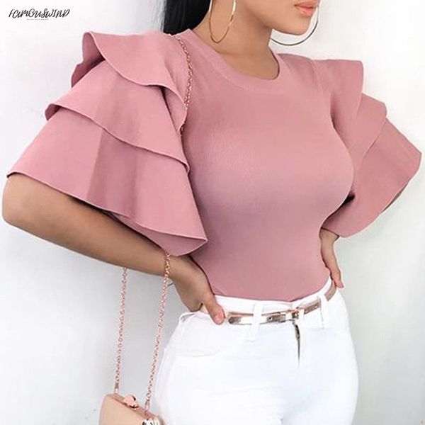 short womens sleeve blouse, summer shirts ladies long pitman ruffle polyester blouse plus size womens office, White
short womens sleeve blouse, summer shirts ladies long pitman ruffle polyester blouse plus size womens office, White