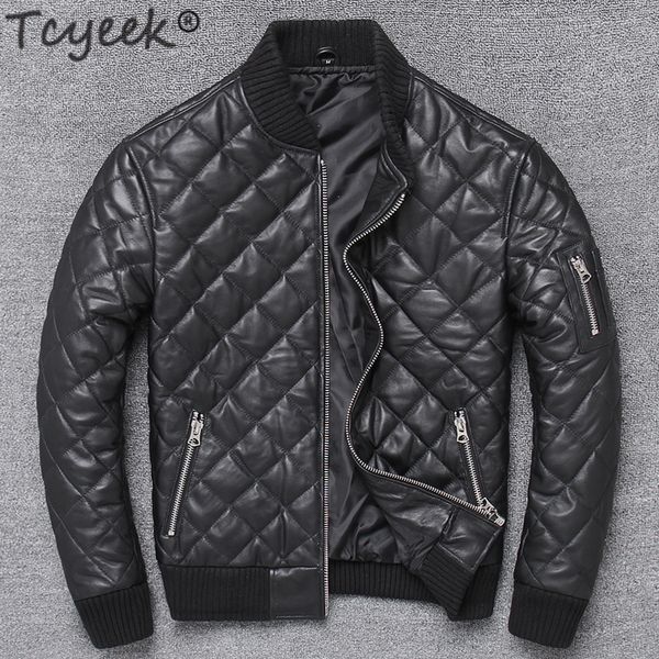 tcyeek streetwear winter autumn 100% real leather jacket men moto biker natural sheepskin coat mens genuine leather jackets 1988 lj201029, Black
tcyeek streetwear winter autumn 100% real leather jacket men moto biker natural sheepskin coat mens genuine leather jackets 1988 lj201029, Black