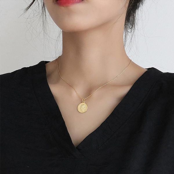 pendant necklaces vintage carved coin necklace for women stainless steel gold color medallion long choker boho jewelry collier, Silver
pendant necklaces vintage carved coin necklace for women stainless steel gold color medallion long choker boho jewelry collier, Silver