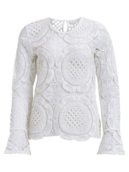 women's blouses & shirts hollow out o-neck petal sleeve lace long blouse embroidered, White
women's blouses & shirts hollow out o-neck petal sleeve lace long blouse embroidered, White