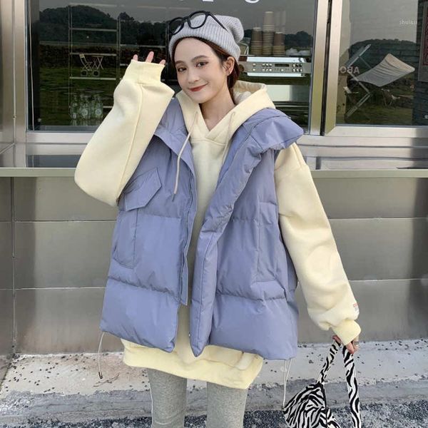 down cotton vest women autumn winter korean style women loose jacket warm waistcoat stand collar sleeveless oversize coat c68761, Black;white
down cotton vest women autumn winter korean style women loose jacket warm waistcoat stand collar sleeveless oversize coat c68761, Black;white