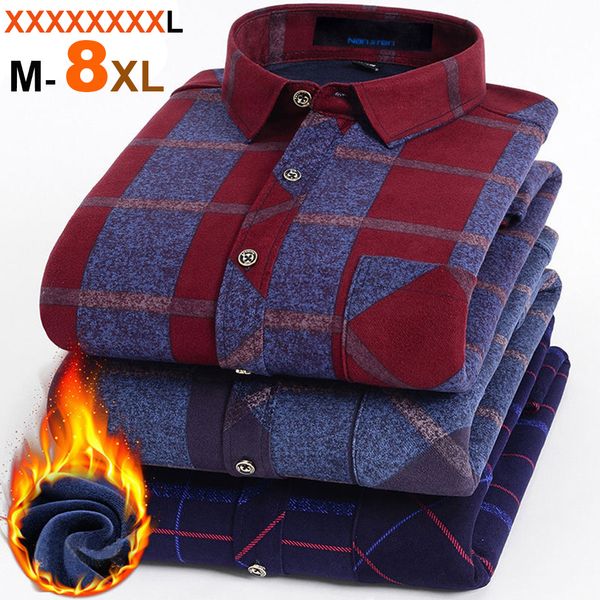 mens new winter long sleeve plaid warm thick fleece lining shirt fashion soft casual flannel shirts comfortable big size -8xl c1211, White;black
mens new winter long sleeve plaid warm thick fleece lining shirt fashion soft casual flannel shirts comfortable big size -8xl c1211, White;black