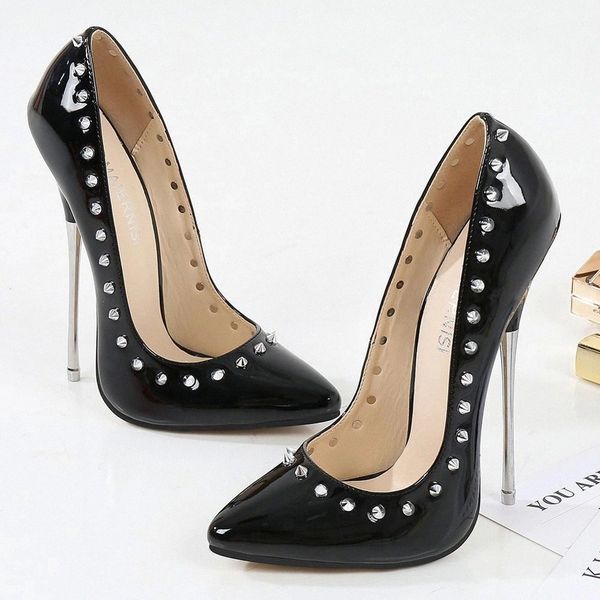 New Classical Elegant Single Women Shoes Super High Heels 16cm Pumps Shoes Patent Leather Point Toe Thin Heels Lady Wedding Shoe #3d34, Black
New Classical Elegant Single Women Shoes Super High Heels 16cm Pumps Shoes Patent Leather Point Toe Thin Heels Lady Wedding Shoe #3d34, Black