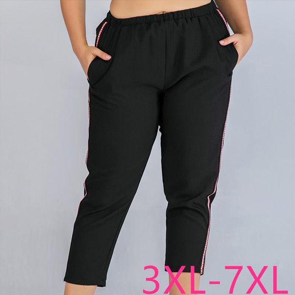 2020 summer plus size pencil pants for women slim casual elastic waist thin stripe long trousers gray black 3xl 4xl 5xl 6xl, Black;white
2020 summer plus size pencil pants for women slim casual elastic waist thin stripe long trousers gray black 3xl 4xl 5xl 6xl, Black;white