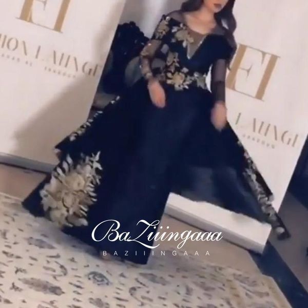 baziiingaaa autumn/winter long evening dress lace sleeve sequins design black gold embroidery suitable for formal parties lj201120, White;black
baziiingaaa autumn/winter long evening dress lace sleeve sequins design black gold embroidery suitable for formal parties lj201120, White;black