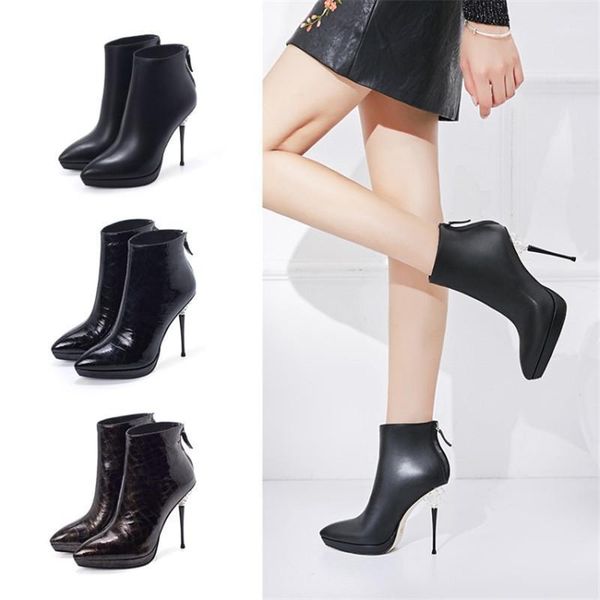 pxelena designer crown crystal stiletto super high heels ankle boots women genuine leather winter autumn party dress shoes 34-411, Black
pxelena designer crown crystal stiletto super high heels ankle boots women genuine leather winter autumn party dress shoes 34-411, Black
