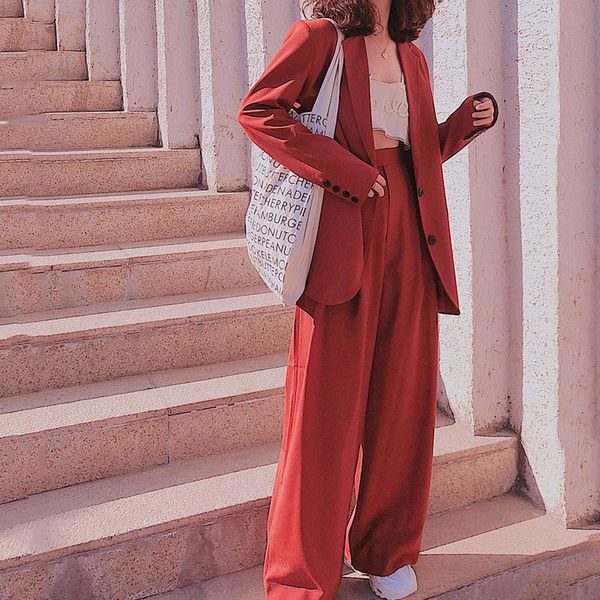 spring high street blazer suit female single breasted loose long blazer +long wide leg pant casual ladies pants suit q1215, White;black
spring high street blazer suit female single breasted loose long blazer +long wide leg pant casual ladies pants suit q1215, White;black