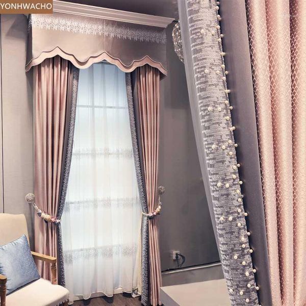 curtain & drapes custom pink american villa light luxury fashion modern wedding room cloth blackout valance tulle panel c2231
curtain & drapes custom pink american villa light luxury fashion modern wedding room cloth blackout valance tulle panel c2231