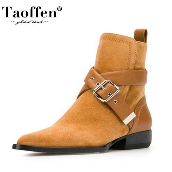 taoffen woman ankle boots genuine leather buckle snake pattern winter shoes woman fashion cool short boots size 34-43, Black
taoffen woman ankle boots genuine leather buckle snake pattern winter shoes woman fashion cool short boots size 34-43, Black
