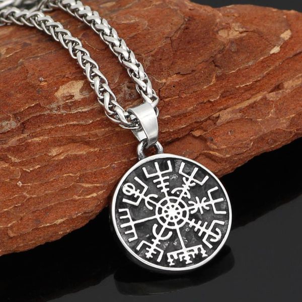 stainless steel nordic viking rune compass amulet pendant necklace small size with valknut gift bag, Silver
stainless steel nordic viking rune compass amulet pendant necklace small size with valknut gift bag, Silver
