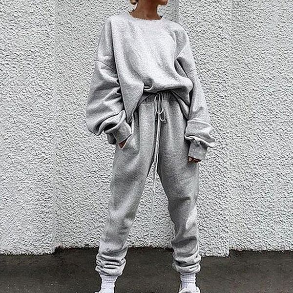 oversized women tracksuit 2 piece set long sleeve sweatshirt harem pants sport jogging femme outfits fashion solid sweatsuits, Gray
oversized women tracksuit 2 piece set long sleeve sweatshirt harem pants sport jogging femme outfits fashion solid sweatsuits, Gray