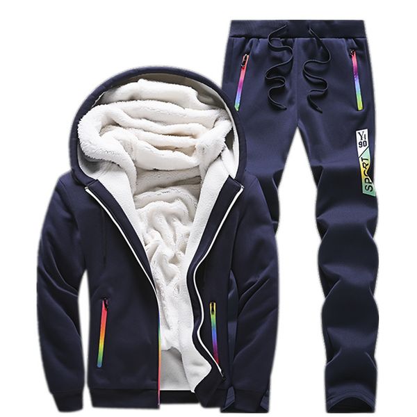 men tracksuit sporting sets winter warm casual fleece jacket+pants suit thicken male 2 piece men's track suit sportswear coat 201204, Gray
men tracksuit sporting sets winter warm casual fleece jacket+pants suit thicken male 2 piece men's track suit sportswear coat 201204, Gray