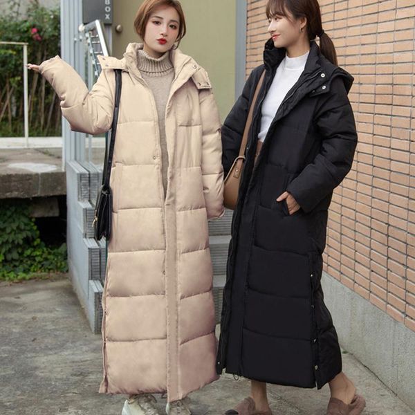 ladies long coat warm jacket stand collar hooded windproof jacket, Black
ladies long coat warm jacket stand collar hooded windproof jacket, Black