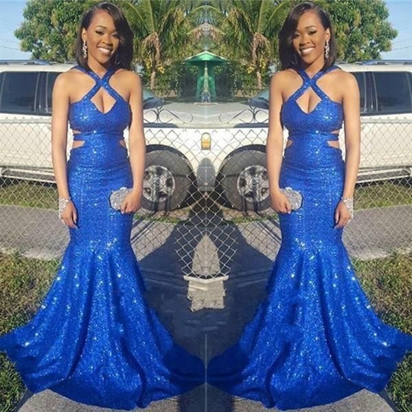blingbling royal blue mermaid sequined prom dresses black girls cutaway sides criss cross keyhole neck long evening party gowns
blingbling royal blue mermaid sequined prom dresses black girls cutaway sides criss cross keyhole neck long evening party gowns