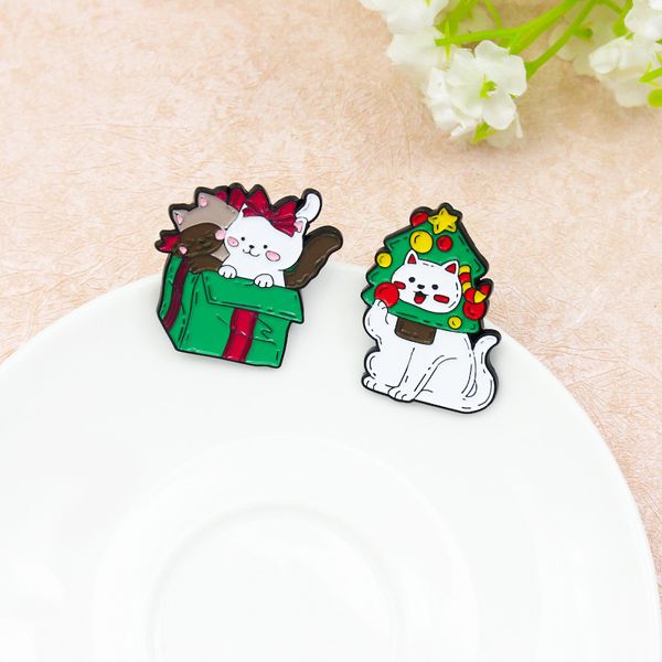 christmas cat enamel pins cute animal christmas tree elk gift box brooches for women backpack badge xmas new year jewelry, Blue
christmas cat enamel pins cute animal christmas tree elk gift box brooches for women backpack badge xmas new year jewelry, Blue