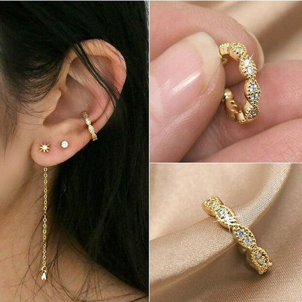 100 925 sterling silver minimal delicate small cuff micro pave cz infinity link chain stacking no pierced clip cuff earring, Golden;silver
100 925 sterling silver minimal delicate small cuff micro pave cz infinity link chain stacking no pierced clip cuff earring, Golden;silver