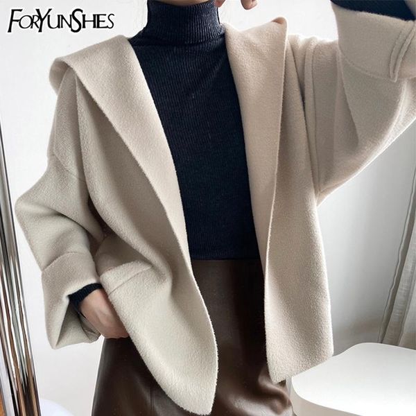 foryunshes women hooded knitted sweater 2020 autumn winter female casual loose new short beige cashmere cardigan jacket, White
foryunshes women hooded knitted sweater 2020 autumn winter female casual loose new short beige cashmere cardigan jacket, White