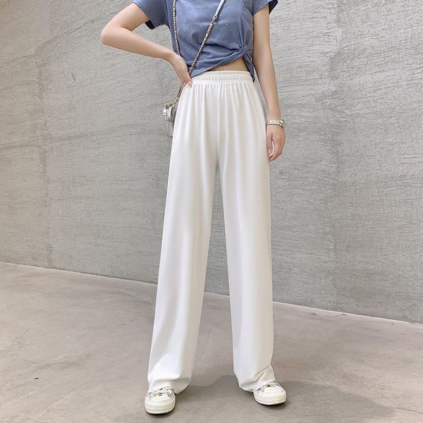 silky wide leg pants women summer casual white trousers straight high waist loose long pants solid color elegant ladies trousers, Black;white
silky wide leg pants women summer casual white trousers straight high waist loose long pants solid color elegant ladies trousers, Black;white
