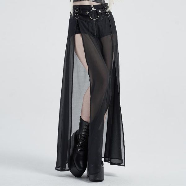 skirts punkrave women's punk fake two-pieces half skirt split hem adjustable belt perspective chiffon long, Black
skirts punkrave women's punk fake two-pieces half skirt split hem adjustable belt perspective chiffon long, Black