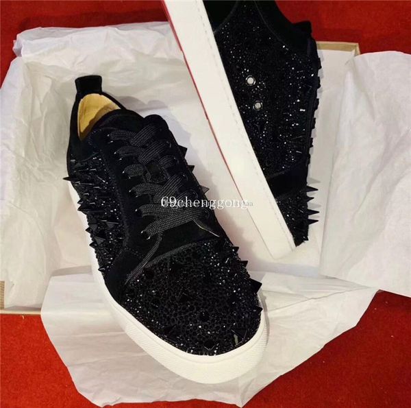 exquisite strass & spikes low red bottom sneakers for men,women mix studs casual shoes luxury designer lace-up leisure flats black,red
exquisite strass & spikes low red bottom sneakers for men,women mix studs casual shoes luxury designer lace-up leisure flats black,red