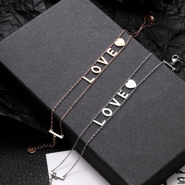 charm bracelets arrivals love letter stainless steel for woman rose gold color heart bracelet simple jewelry statement gifts, Golden;silver
charm bracelets arrivals love letter stainless steel for woman rose gold color heart bracelet simple jewelry statement gifts, Golden;silver