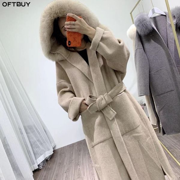 oftbuy 2020 real fur coat winter jacket women natural fox fur collar hood cashmere wool blends x-long outerwear streetwear koreax1019, Black
oftbuy 2020 real fur coat winter jacket women natural fox fur collar hood cashmere wool blends x-long outerwear streetwear koreax1019, Black