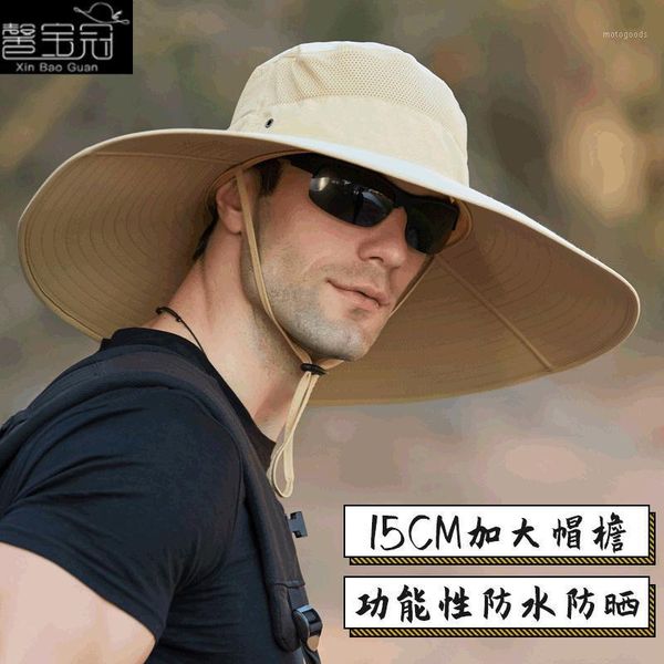 wide brim hats european and american increased men's fisherman hat waterproof outdoor fishing sun mountaineering travel1, Blue;gray
wide brim hats european and american increased men's fisherman hat waterproof outdoor fishing sun mountaineering travel1, Blue;gray