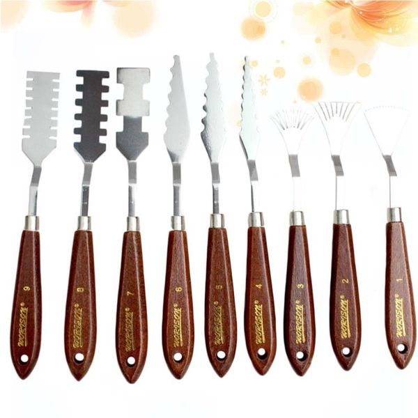 9pcs/pack Lightweight Super-thin Practical Professional Durable Painting Set Scraper For Acrylic Oil Painting