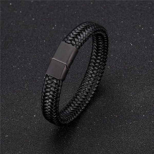 mkendn punk men leather bracelet black stainless steel magnetic clasp braided woven bangle pulseras lovers' gift bbybvl bdehome
mkendn punk men leather bracelet black stainless steel magnetic clasp braided woven bangle pulseras lovers' gift bbybvl bdehome