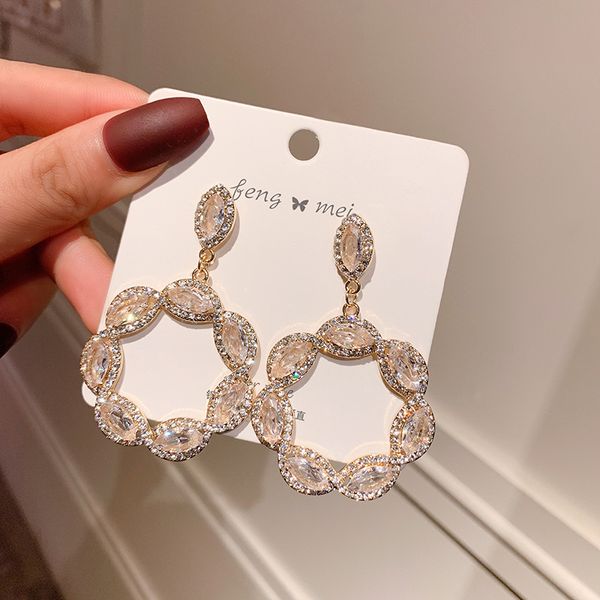 npkds classic geometric round bling zircon stud earrings for women korean simple style circle earrings fashion wedding earings, Golden
npkds classic geometric round bling zircon stud earrings for women korean simple style circle earrings fashion wedding earings, Golden