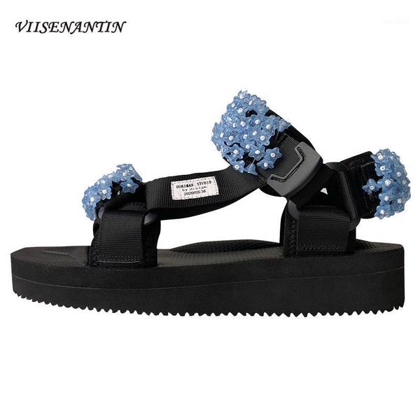 fashion flower beaded decoration platform hook loop sandals women's new style wedge thick-heel platform roman shoes1, Black
fashion flower beaded decoration platform hook loop sandals women's new style wedge thick-heel platform roman shoes1, Black