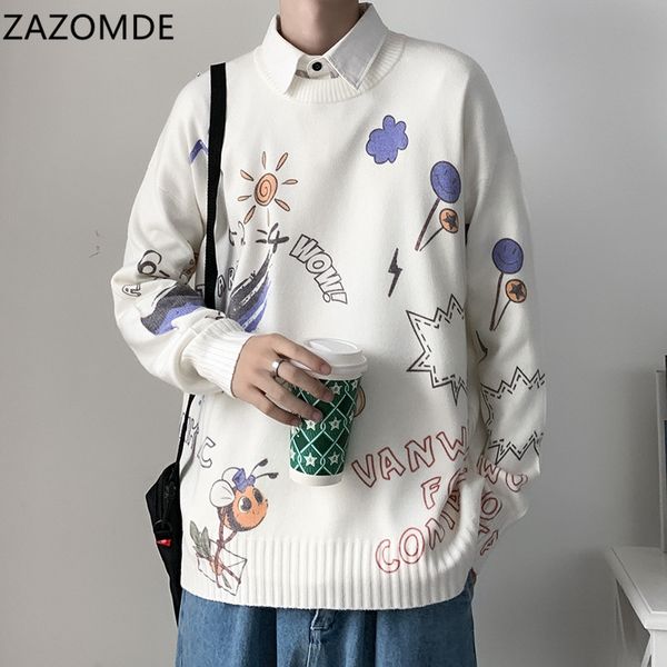 pullovers men cartoon printed japan style students harajuku oversize leisure fashion knitted sweaters streetwear c1222, Black
pullovers men cartoon printed japan style students harajuku oversize leisure fashion knitted sweaters streetwear c1222, Black