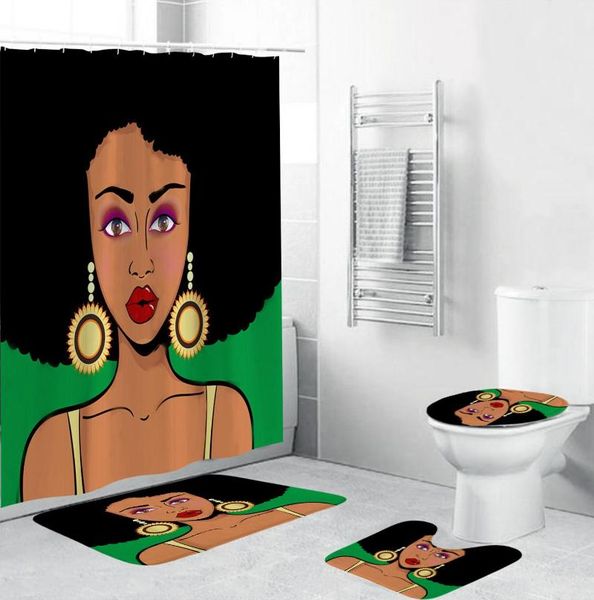 4 piece retro african women bathroom shower curtain waterproof non-slip rugs carpets toilet seat cover kitchen/bath mat set
4 piece retro african women bathroom shower curtain waterproof non-slip rugs carpets toilet seat cover kitchen/bath mat set