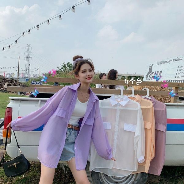 women thin chiffon summer shirts blouses full sleeve shirt women simple casual solid shirt for female dx3183, White
women thin chiffon summer shirts blouses full sleeve shirt women simple casual solid shirt for female dx3183, White