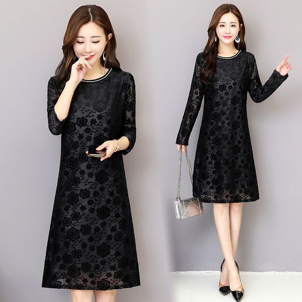 large plus size women dressed in lace 3xl-l-5xl broken shirt loose ocasional long sleeves, autumn fat ds2w, Black;gray
large plus size women dressed in lace 3xl-l-5xl broken shirt loose ocasional long sleeves, autumn fat ds2w, Black;gray