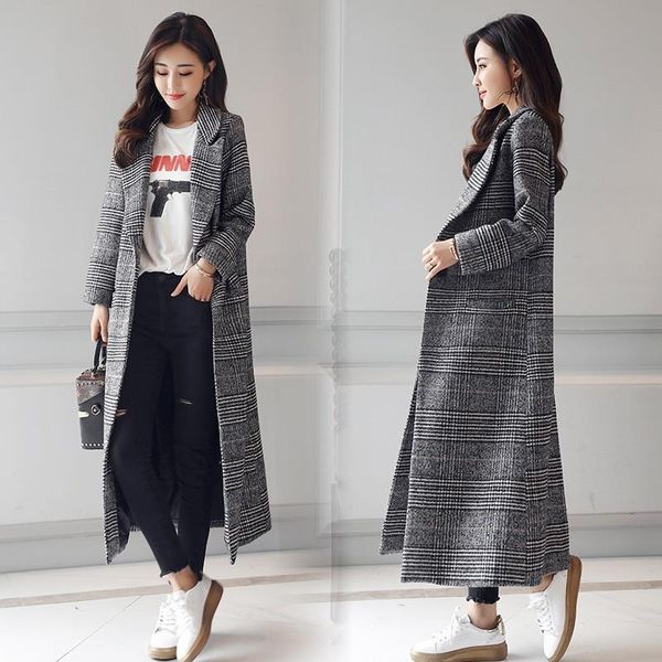 women's trench coats women wool coat plaid loose long single breasted woolen winter overcoat 2021 swallow gird d475, Tan;black
women's trench coats women wool coat plaid loose long single breasted woolen winter overcoat 2021 swallow gird d475, Tan;black