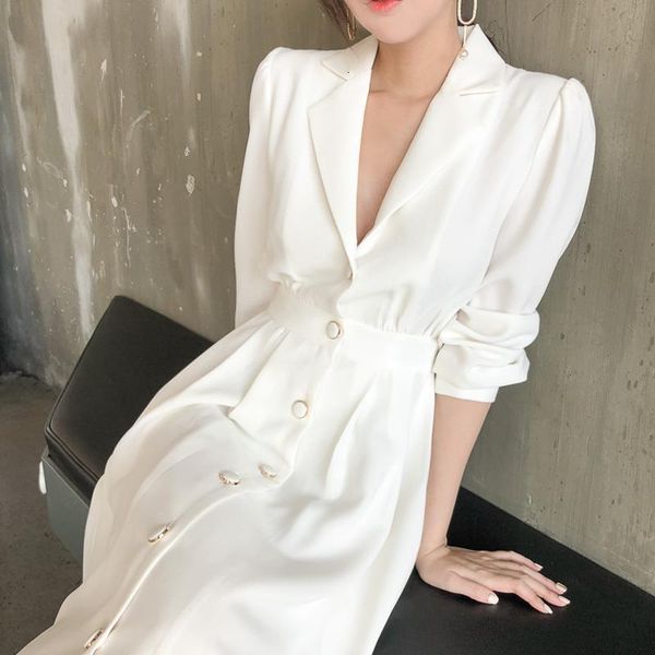 2021 spring new elegant vintage women long dress white long sleeve a-line solid dress female casual high waist party vestidos, Black;gray
2021 spring new elegant vintage women long dress white long sleeve a-line solid dress female casual high waist party vestidos, Black;gray
