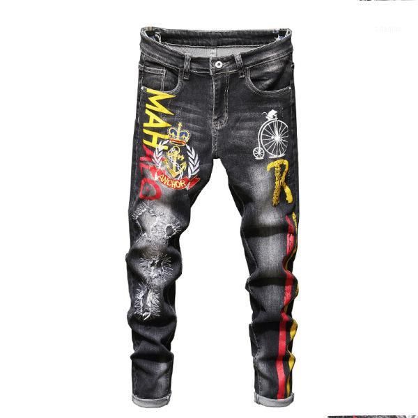 men's original design ripped jeans patchwork embroidered men's small straight pants stretch-print trousers1, Blue
men's original design ripped jeans patchwork embroidered men's small straight pants stretch-print trousers1, Blue