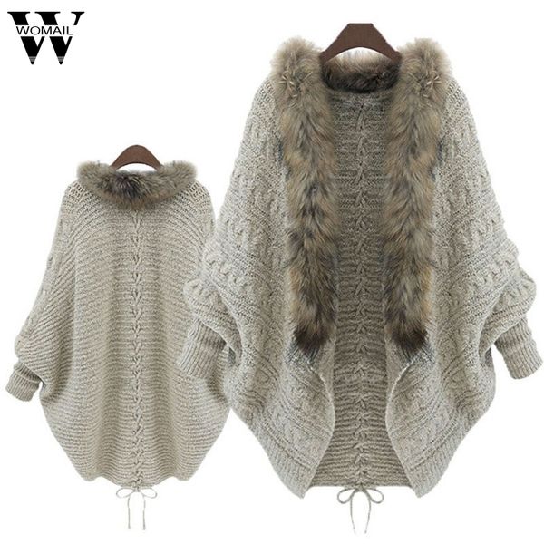 womail fashion women's knitted hollow loose fur collar sweater batwing sleeve knit cardigan fur collar coat sweters women 201128, White;black
womail fashion women's knitted hollow loose fur collar sweater batwing sleeve knit cardigan fur collar coat sweters women 201128, White;black