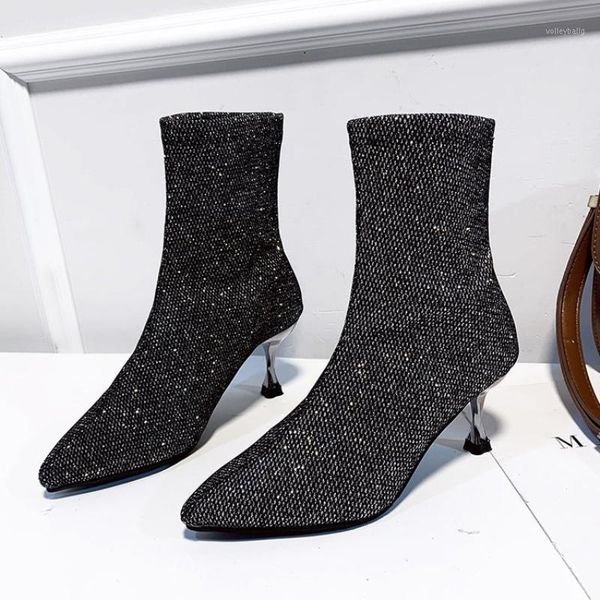 2020 autumn luxury women sock boots exotic dancer high heels stiletto boots winter fashion stretch fabric plus size shoes1, Black
2020 autumn luxury women sock boots exotic dancer high heels stiletto boots winter fashion stretch fabric plus size shoes1, Black