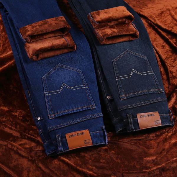 men's jeans cool men winter keep warm straight male business fashion plus size 40 denim trousers thicken plush fleece stretch pants, Blue
men's jeans cool men winter keep warm straight male business fashion plus size 40 denim trousers thicken plush fleece stretch pants, Blue