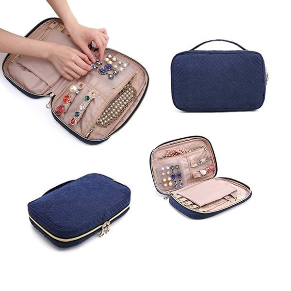 jewelry box portable storage jewellery organizer zipper display travel case necklace bracelet watch pouch bag rangement bijoux t200602, Pink;blue
jewelry box portable storage jewellery organizer zipper display travel case necklace bracelet watch pouch bag rangement bijoux t200602, Pink;blue
