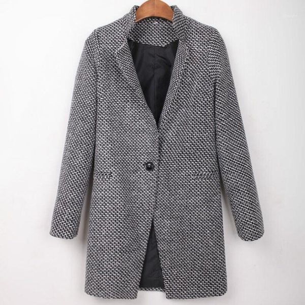 2020 autumn winter new woolen coat long loose houndstooth woolen blazer women thickening overcoat casaco feminino d41, Black
2020 autumn winter new woolen coat long loose houndstooth woolen blazer women thickening overcoat casaco feminino d41, Black