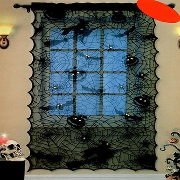 black lace curtain halloween light window cover halloween fabric pumpkin party decoration spider web witch bat 107*203cm
black lace curtain halloween light window cover halloween fabric pumpkin party decoration spider web witch bat 107*203cm