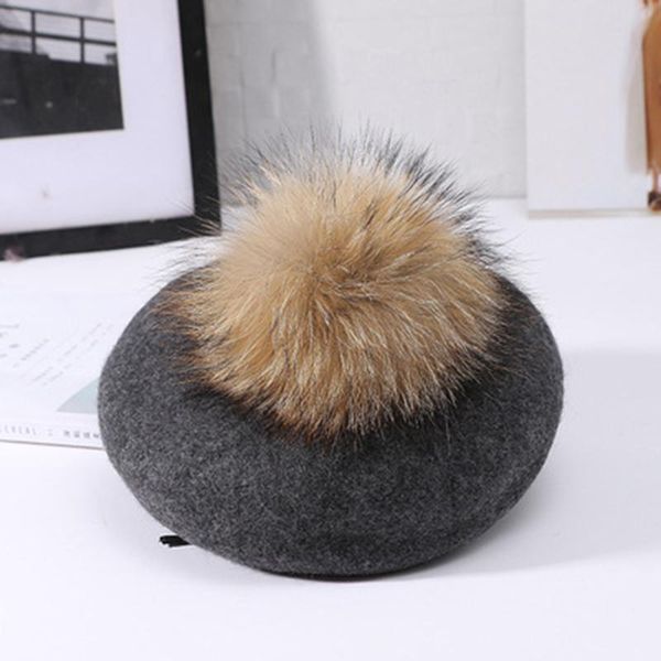 visrover new 100% wool winter beret solid fur pompom autumn hat winter cap spring punk beret hat real fur beret wholesale, Black;white
visrover new 100% wool winter beret solid fur pompom autumn hat winter cap spring punk beret hat real fur beret wholesale, Black;white