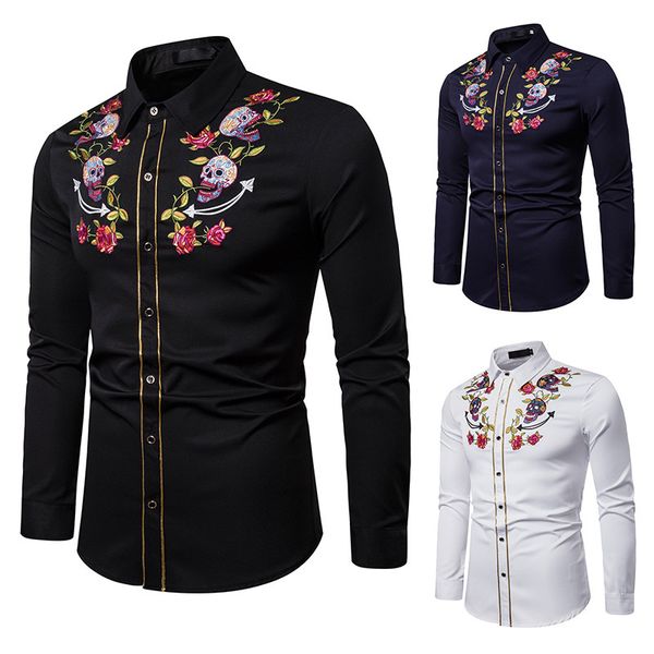 men embroidery designer shirt printed luxury long-sleeved casual white/black/navy formal dress shirt for club cocktail wedding party
men embroidery designer shirt printed luxury long-sleeved casual white/black/navy formal dress shirt for club cocktail wedding party