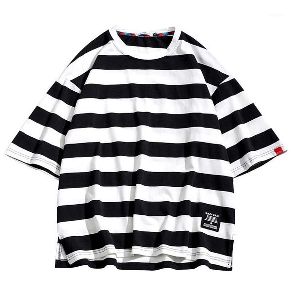 2020 black t shirt mens 100% cotton tshirt striped for men tee summer japanese casual tshirts streetwear fitness tees oversized1, White;black
2020 black t shirt mens 100% cotton tshirt striped for men tee summer japanese casual tshirts streetwear fitness tees oversized1, White;black