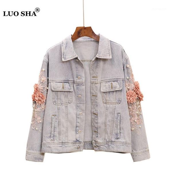 luosha women autumn embroidery pearl beading 3d flower denim jackets female single breasted casual jeans jacket outfit1, Black;brown
luosha women autumn embroidery pearl beading 3d flower denim jackets female single breasted casual jeans jacket outfit1, Black;brown